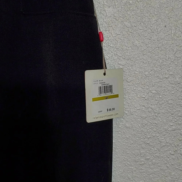 Rafaella Womens Curvy fit Pants Slim Leg Defined Waist Size 14P Black NWT - Picture 9 of 11